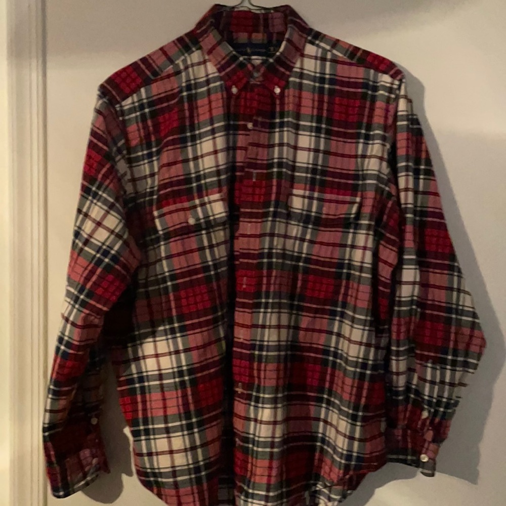 Plaid Ralph Lauren Polo button down shirt.